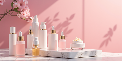 美妆护肤品牌Logo,现代简约设计,圆形图标,品牌标识清晰